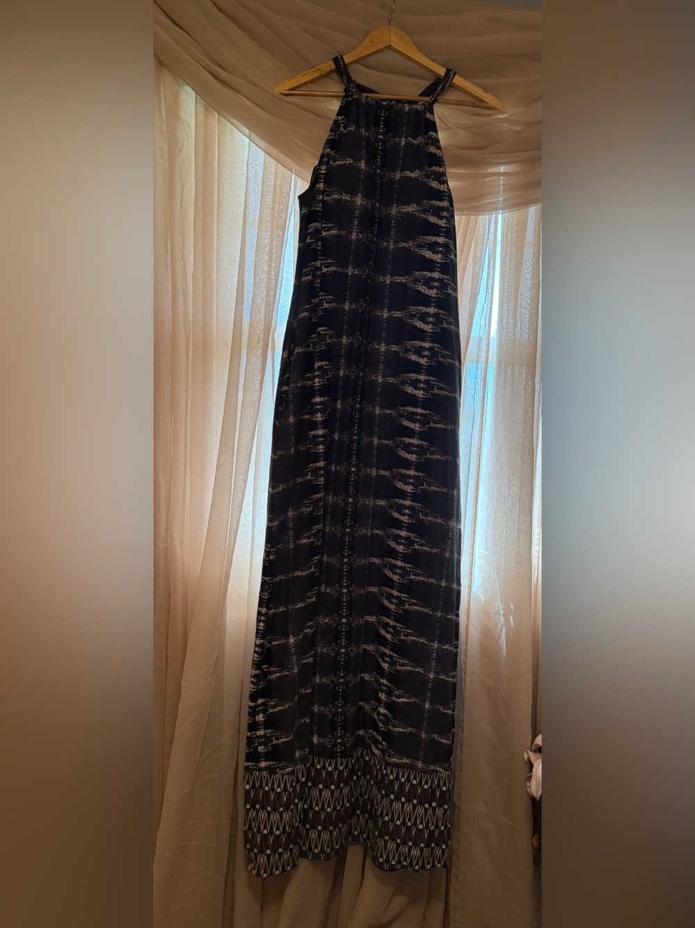 Athleta blue and White Patterned dress